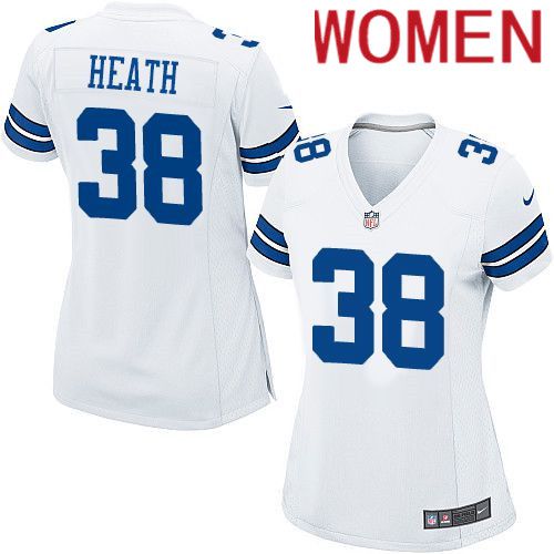 Women Dallas Cowboys 38 Jeff Heath Nike White Team Game NFL Jersey